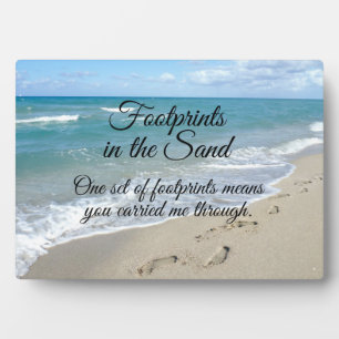 Footprints in the Sand Inspirational Christian Plaque