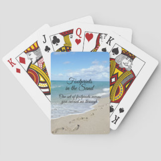 Footprints in the Sand Inspirational Christian Playing Cards
