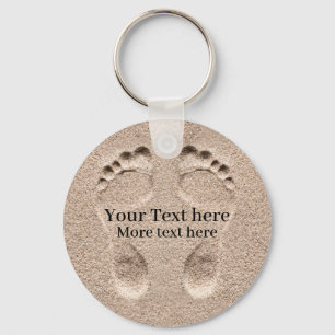 Footprints In The Sand Key Ring