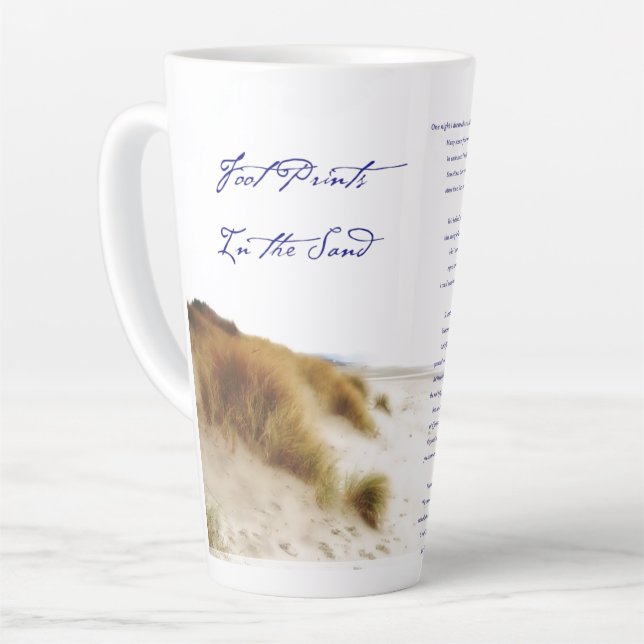 footprints in the sand latte mug (Left Angle)