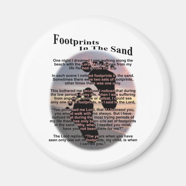 Footprints in the Sand... Magnet (Front)