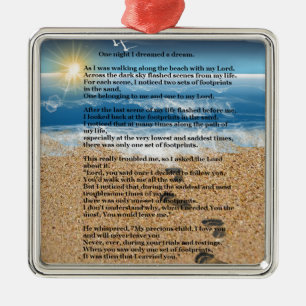 Footprints in the Sand Metal Tree Decoration