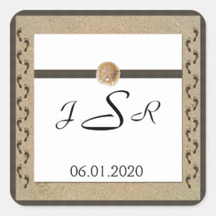 Footprints in the Sand Monogram Sticker