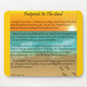 Footprints in the Sand Mouse Mat