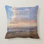 Footprints in the Sand Poem Cushion<br><div class="desc">This is a Beautiful Footprints in the Sand Poem Throw Pillow</div>