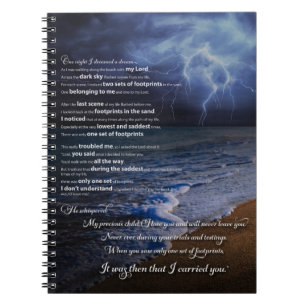Footprints in the Sand Poem Notebook