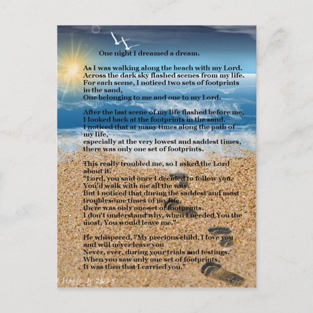 Footprints in the Sand Postcard (Front)