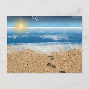 Footprints in the Sand Postcard