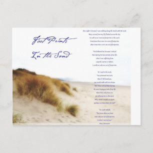 footprints in the sand postcard