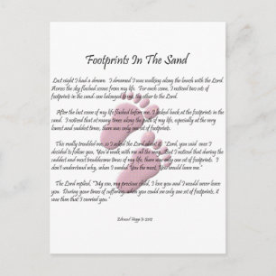 Footprints In The Sand Postcard