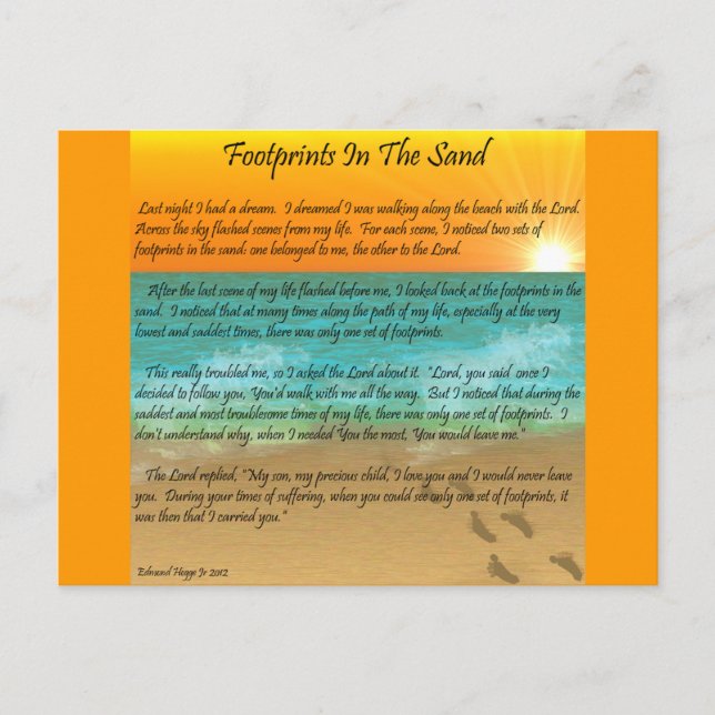 Footprints in the Sand Postcard (Front)