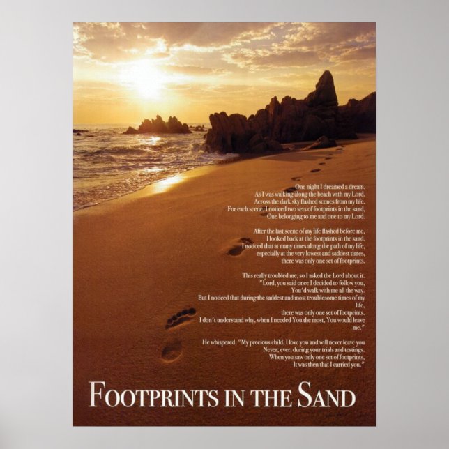 FootPrints In the Sand Poster (Front)