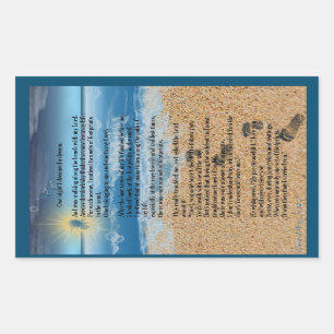 Footprints in the Sand Rectangular Sticker