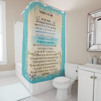 Footprints in the Sand Religious Poem Shower Curtain