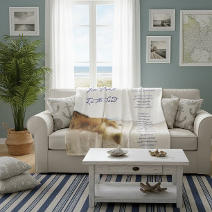 footprints in the sand sherpa blanket