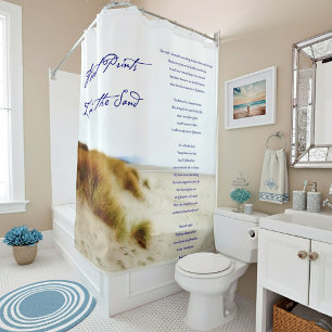 footprints in the sand shower curtain