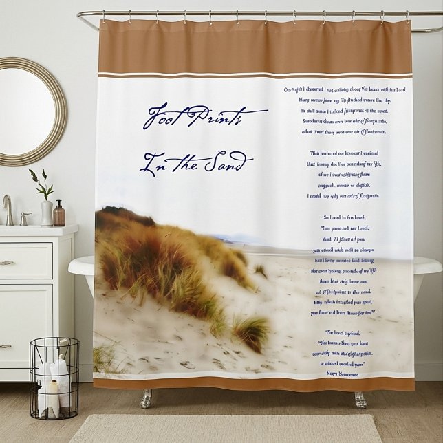 footprints in the sand shower curtain (Creator Uploaded)