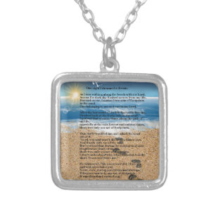 Footprints in the Sand Silver Plated Necklace