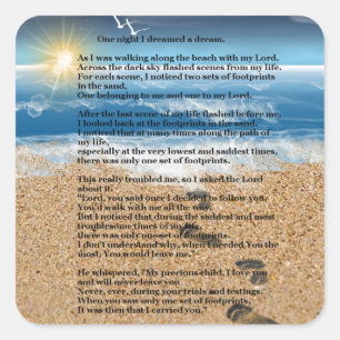 Footprints in the Sand Square Sticker