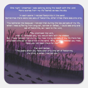 Footprints in the Sand Square Sticker