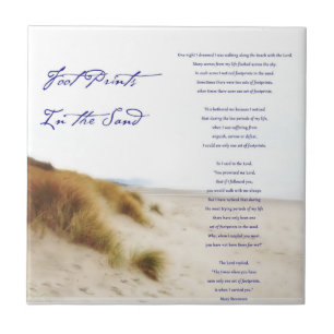 footprints in the sand tile