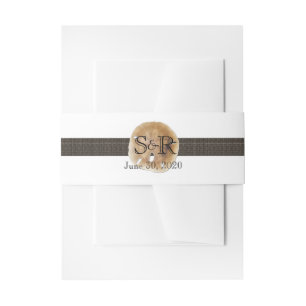 Footprints in the Sand Wedding Belly Band Invitation Belly Band