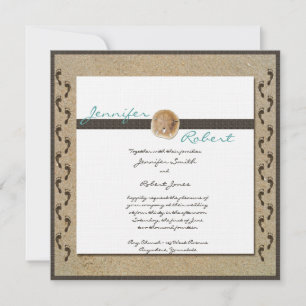 Footprints in the Sand Wedding Invitation