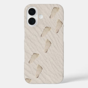 Footprints In Windswept Beach Sand iPhone 16 Case
