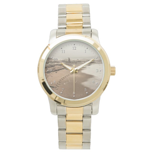 Footprints on a Foggy Beach Watch (Front)