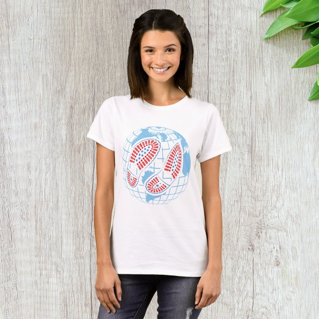 Footprints On A Globe T-Shirt (Creator Uploaded)