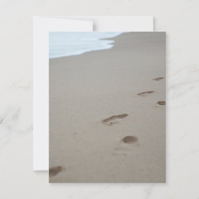Footprints on a Mozambiqan beach Card (Front)