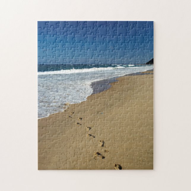 Footprints On Beach, Mabibi, Thongaland Jigsaw Puzzle (Vertical)