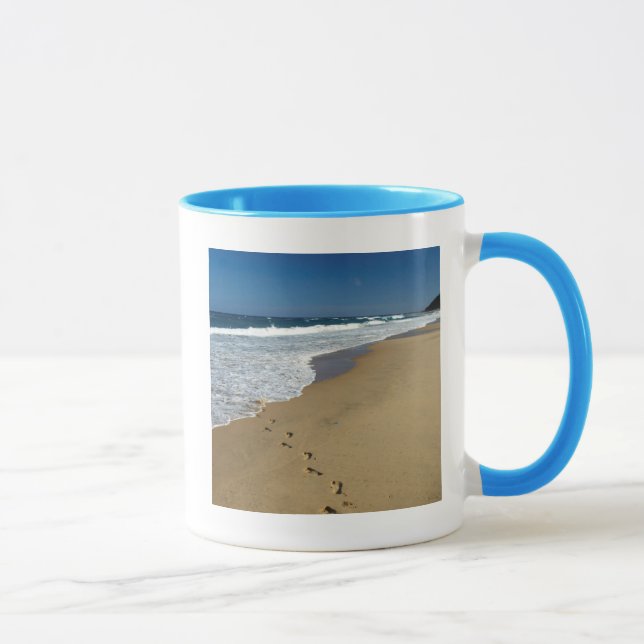 Footprints On Beach, Mabibi, Thongaland Mug (Right)