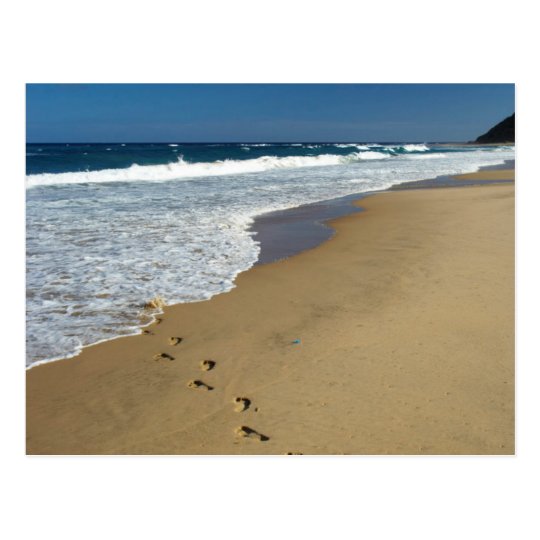 Footprints On Beach, Mabibi, Thongaland Postcard