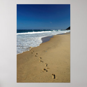 Footprints On Beach, Mabibi, Thongaland Poster