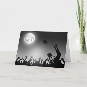 Footprints On Moon Graduation Card