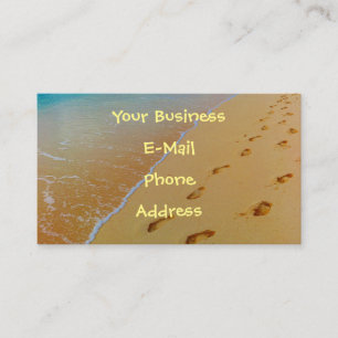 Footprints on Sandy Tropical Beach Shore Business Card