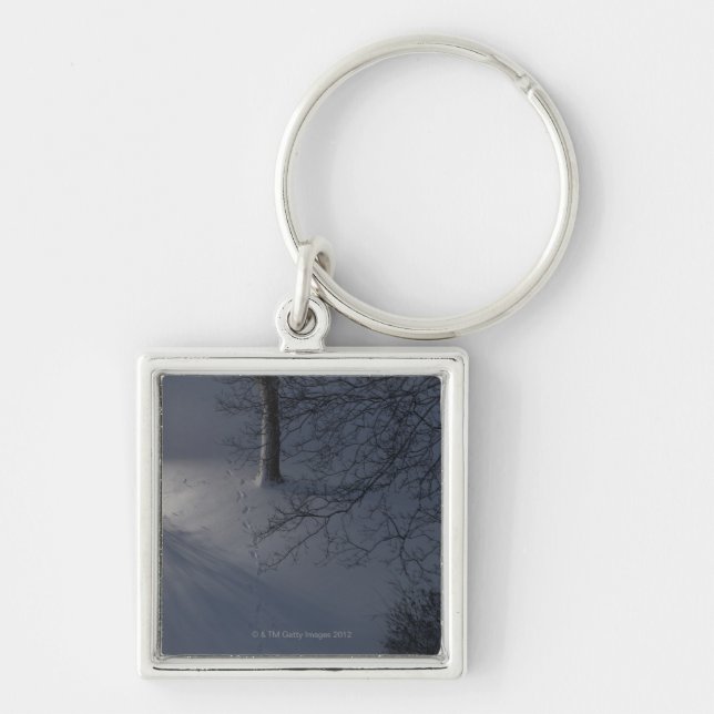 Footprints on Snow, Hamburg, Germany Key Ring (Front)