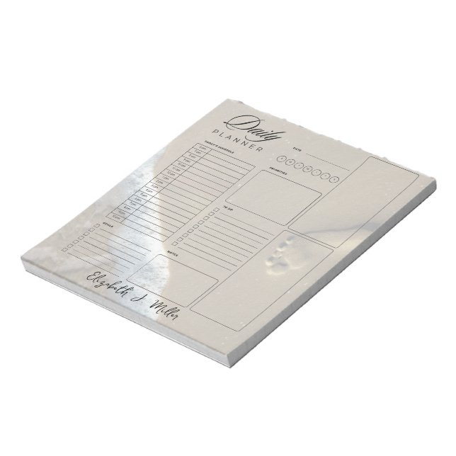 Footprints personalised daily planner sheets notepad (Rotated)