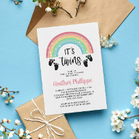 Footprints Rainbow Boy & Girl Twins Baby Shower