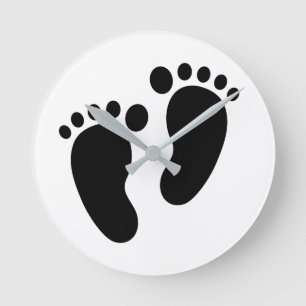 Footprints Round Clock