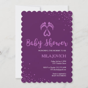 Footsteps baby shower invitation for girls
