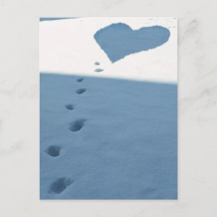 Footsteps In Snow Postcard
