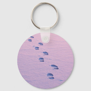 Footsteps on snow key ring