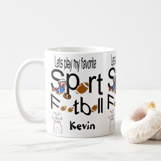 Foottball Mugs Sports (With Donut)
