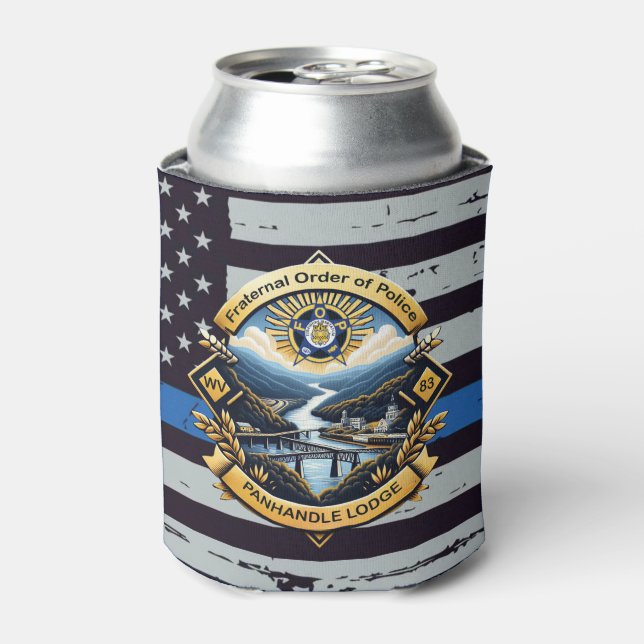 FOP Lodge 83 Thin Blue Line Can Coozie (Can Front)