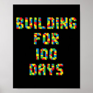 For 100 Days Happy 100th Day Of School Kids  Poster