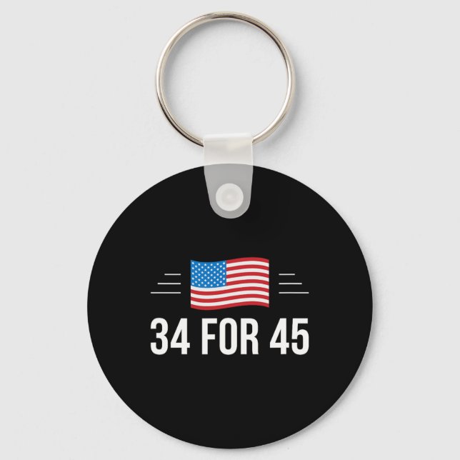 For 45 - Trump Guilty Times -  Key Ring (Front)