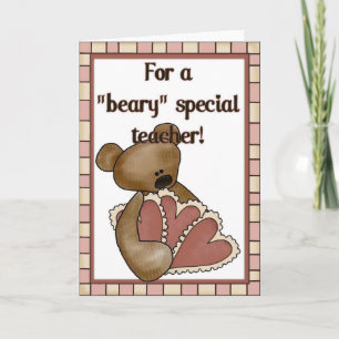 For a Beary Special Teacher Valentine Card d1