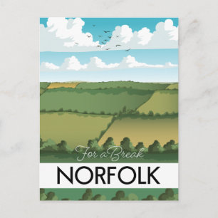 For a break Norfolk travel poster Postcard